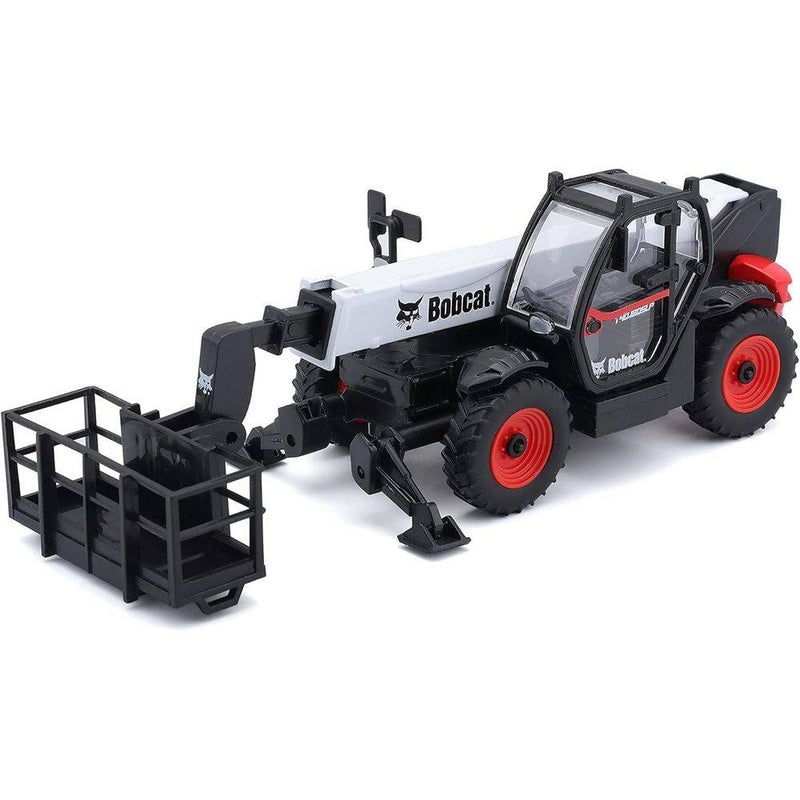 Bburago Bobcat T40.180SLP Telescopic Loader with Work Platform Die-cast Vehicle (1:50, White/Black) - Image 2